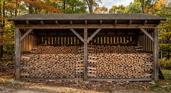 Укладка дров в Некрасовке, переулок Тенистая, 2