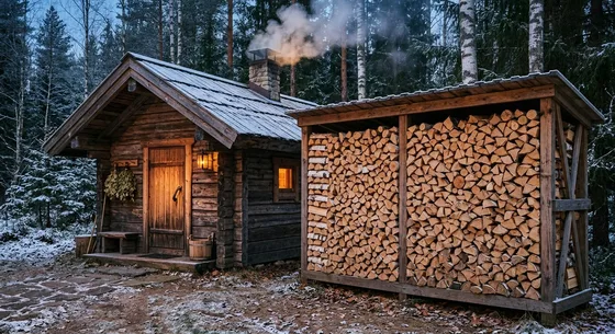 Укладка дров в Некрасовке, улица Речная, 16